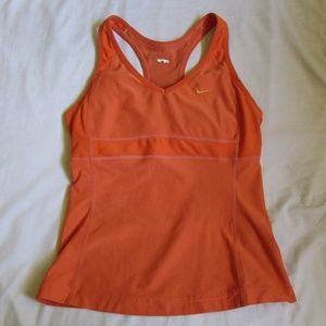 Orange Nike Top with built in bra